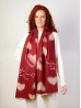 Super Soft Reversible Cashmere Feeling Heart Design Scarf